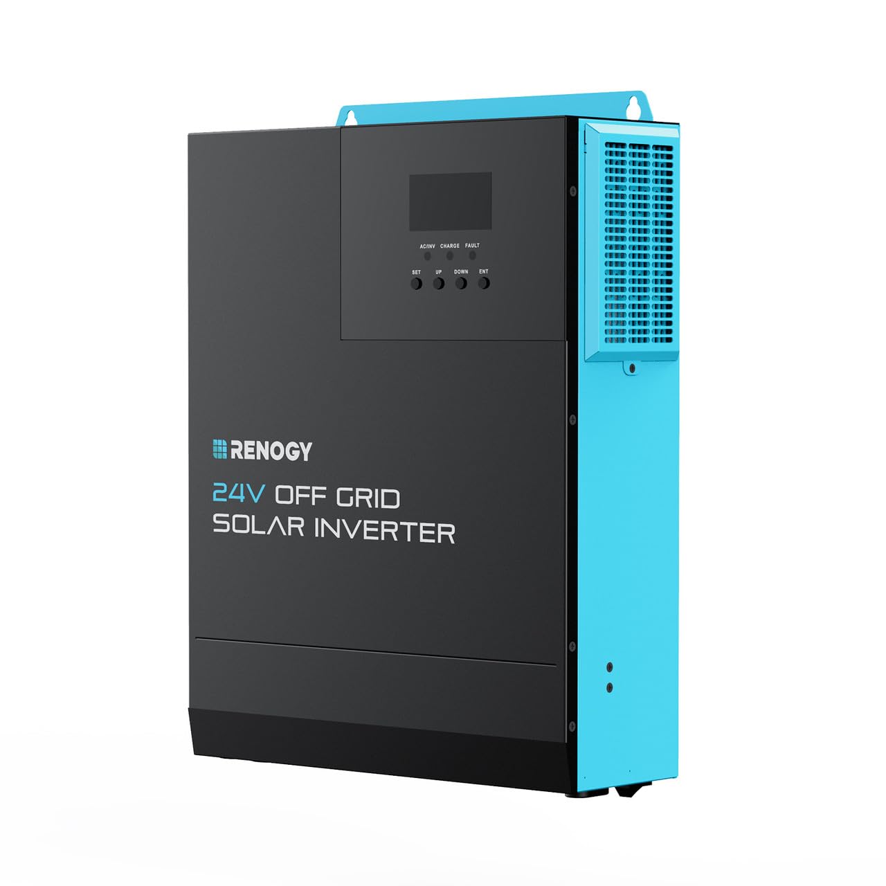Renogy Onduleur solaire hybride tout-en-un, 24 V 3000 W, régulateur de charge MPPT 80 A, chargeur 80 A avec affichage LCD, pour systèmes hors réseau, centrale de balcon, maison