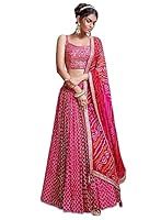 Zeel Clothing Women's Chinnon Silk Embroidered Semi-Stitched Lehenga Choli with Dupatta (105-Pink-New-Bridal-Lehenga-Latest; Free Size)