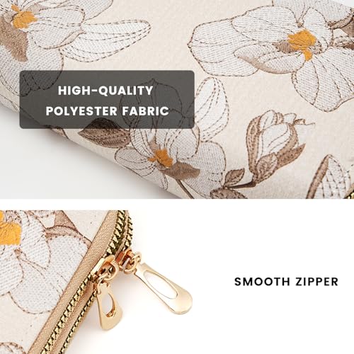 Women's Flower Wallets Lady Long Purse Clutch with Wristlet with Zipper Pocket4