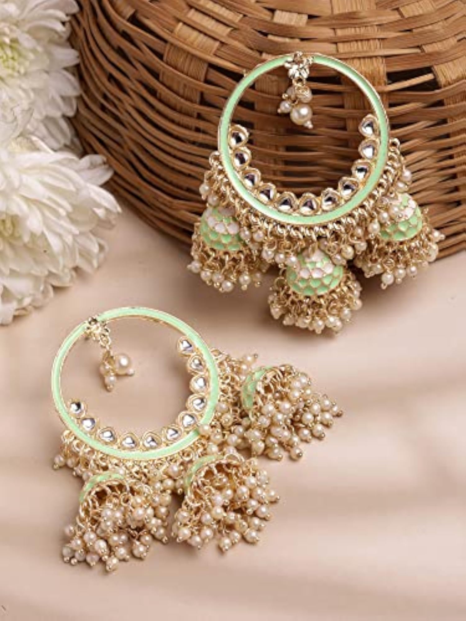Stylish Traditional Kundan Jhumka Earrings for Women