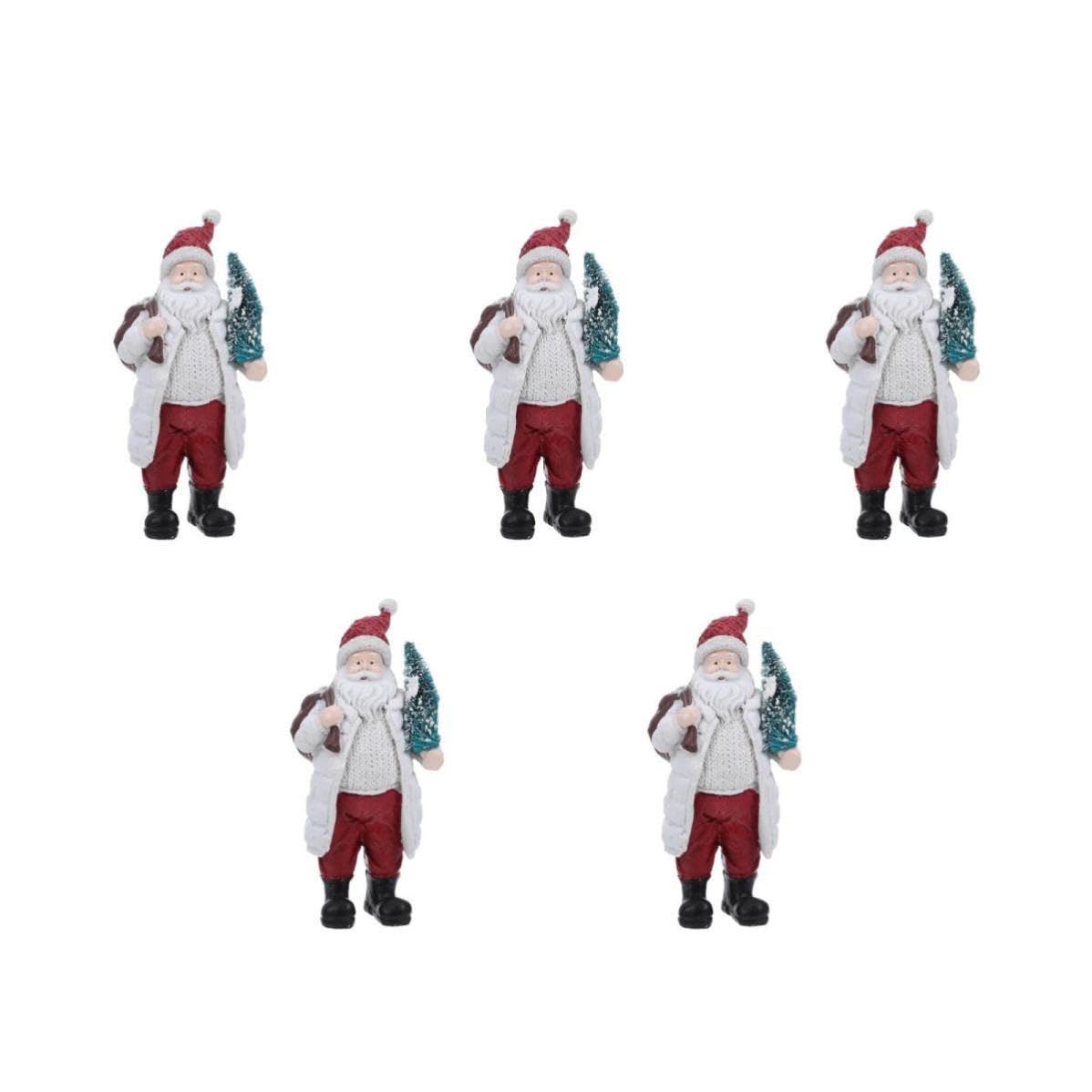 FRCOLOR 5 Piezas Figura de Papá Noel de Mesa 7,86 Pulgadas en Resina