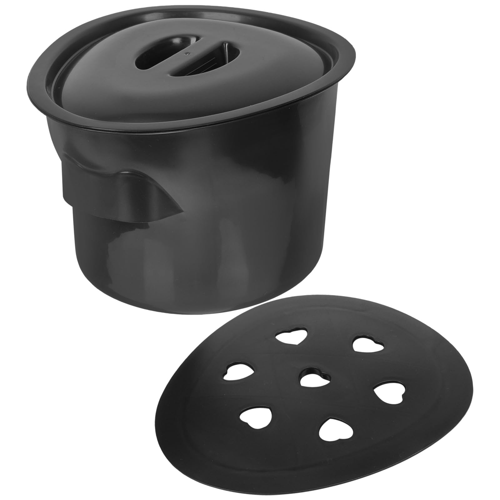 Orinal de Plástico para Personas Mayores con Tapa Negro