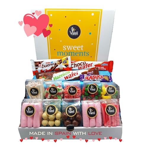 Valeli, Chocolates y Golosinas Cesta dulces y chocolatinas, Caja Regalo Original: Cumpleaños - 1 kg paquetes, bolsas