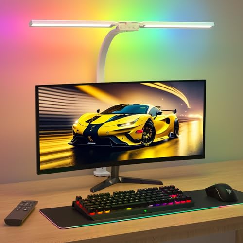 SIBRILLE RGB LED Desk Lamp with Remote, Dimmable, Clamp, 22W