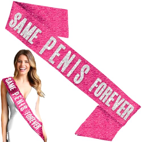Same PenisForever Hot Pink Sparkle Sash - (SPF) HpkSprkl