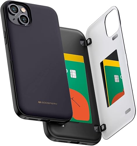 Miniatura 19 de GOOSPERY Parachoques magnético para puerta compatible con iPhone 15, funda con tarjetero, cartera con cierre magnético automático, protector
