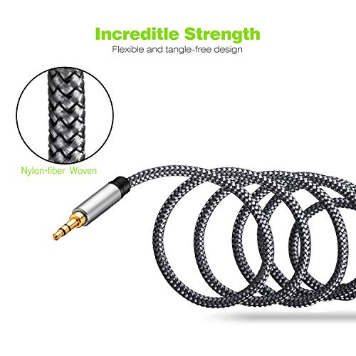 Audio Extension Cable 40Ft,Audio Auxiliary Stereo Extension Audio Cable 3.5mm Stereo Jack Male to Female, Stereo Jack Cord for Phones, Headphones,Tablets, MP3 Players and More (40Ft/12M, Silver)