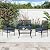 wallowsun 4 Piece Patio Furniture Set, Outdoor Wicker Chairs Rattan Conversation Sets with Cushions and Glass Coffee Table for Porch Garden Poolside Backyard, Blue