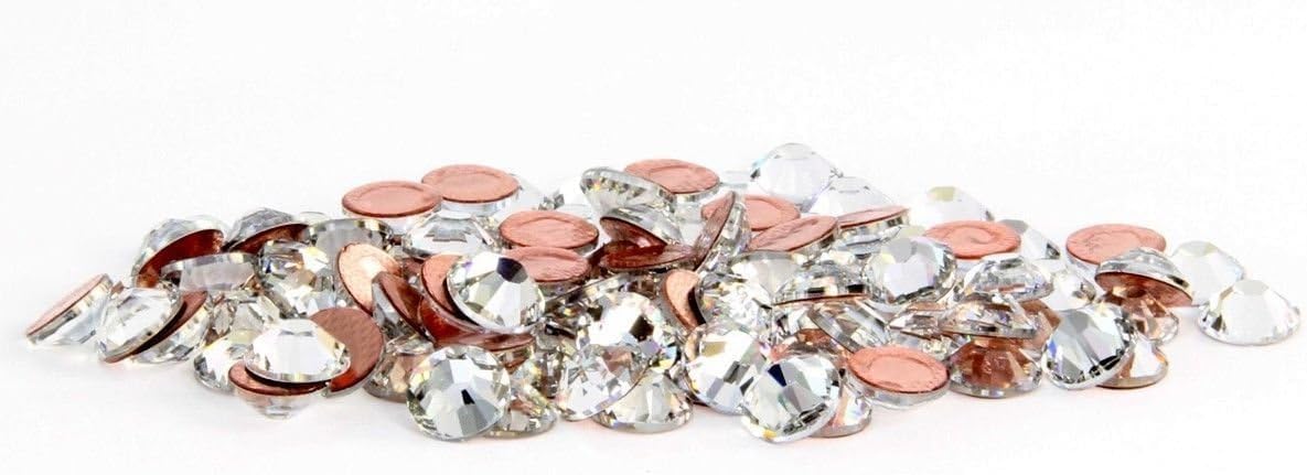 STRASS Cristalli SWAROVSKI termoadesivi crystal bianco trasparente hotfix brillantini per tessuti jeans lycra costumi scarpe cotone (SS10 (2.70-2.90mm) 3mm 1440pz)