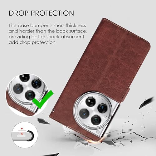 Image of Flip Cover Back Case for OnePlus 12R 5G | Premium Leather Finish | Inbuilt Pockets & Stand | Flip Cover Back Case for OnePlus 12R 5G (Brown)