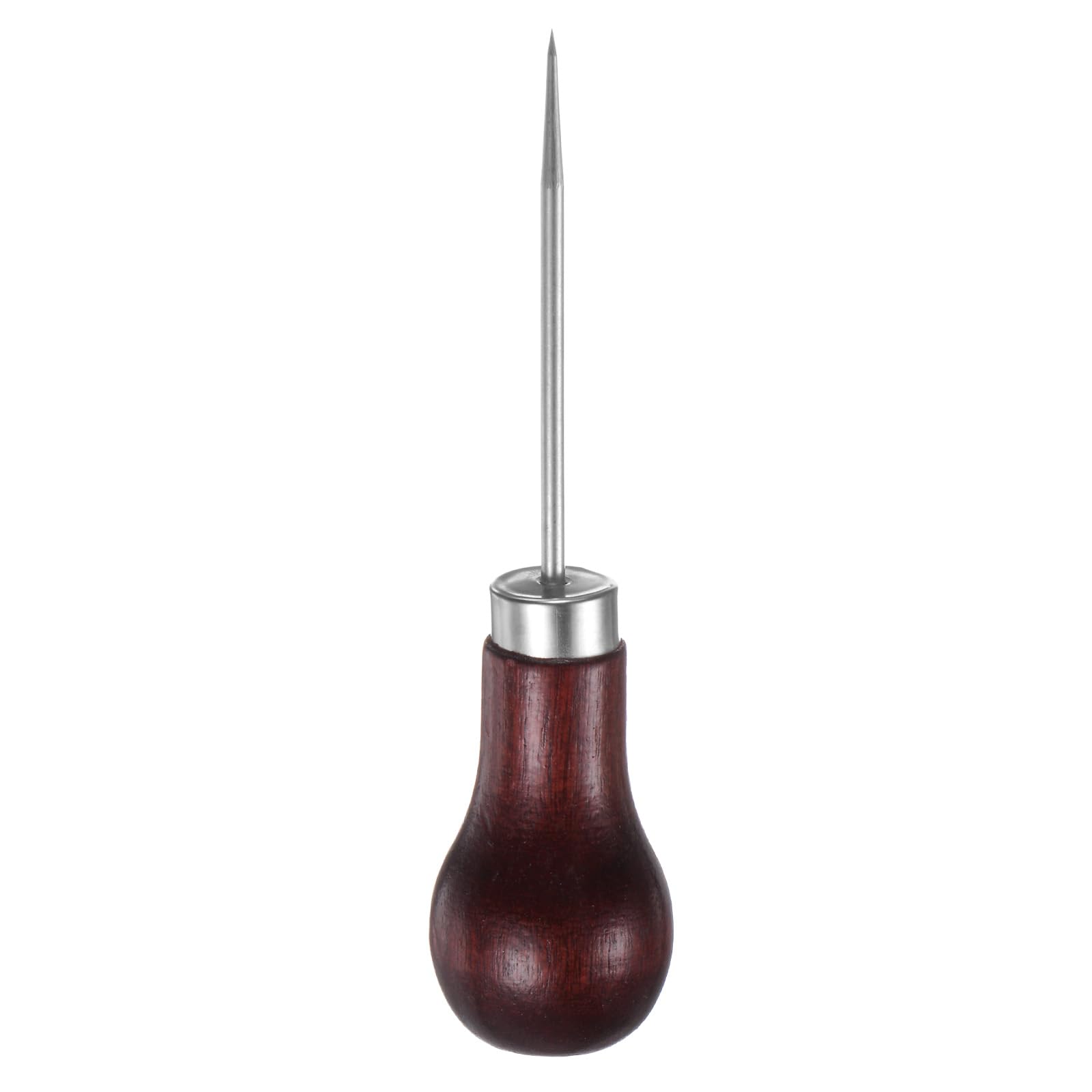 HARFINGTON Punzón de costura hecho a mano, punzón de cuero con mango de madera para rayar para alambre roto, perforación, reparación de costuras y bricolaje hecho a mano, color rojo y marrón