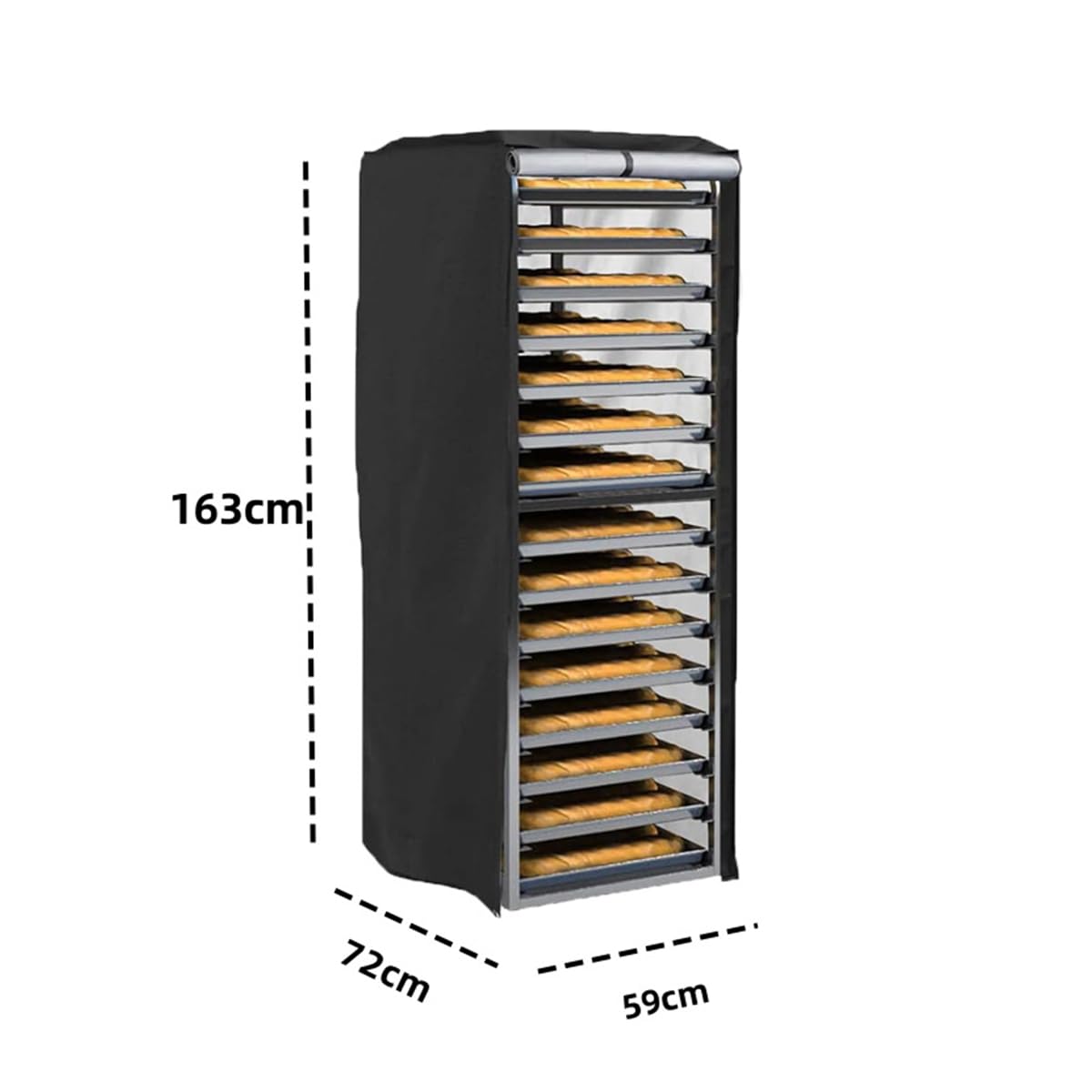 Housse de Protection pour Grille à Pain avec Fermeture éclair, Protection extérieure Anti-poussière, Anti-Pluie, pour pâtisserie intérieure, Tissu Oxford 420D, Noir, 58,4 x 71,1 x 162,6 cm