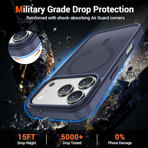 Image of Temdan for iPhone 17 Pro Case with Screen Protector Dark Purple