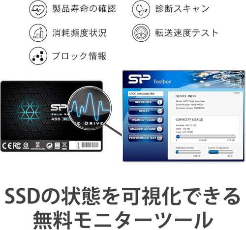 Image of Silicon Power-512GB SSD 3D NAND A55 SLC Cache Performance Boost SATA III 2.5 inch 7mm (0.28 inch) Internal Solid State Drive Black