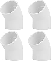 Vista 40 de Paquete de 20 conectores de tubería de PVC de 1/2" con codo de 45 grados (Socket x Socket) de calidad para muebles SCH40, adaptador de esquina