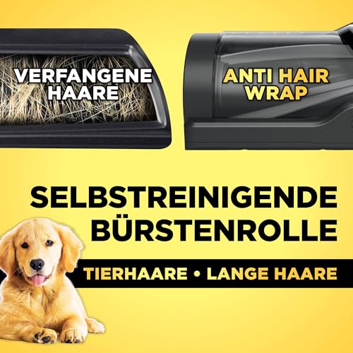 Shark PowerPro Akku-Staubsauger freistehend, bis 50 Min. Laufzeit, kabellos, beutellos, für Tierhaare, Allergiker, Teppich und Hartböden, mit LED-Licht und Knickgelenk-Rohr, Navyblau, IZ380EU
