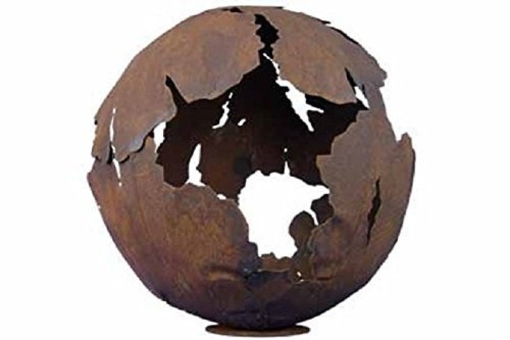 Edelrost Rost-Kugel mit Riss in Edelrost-Patina 40cm