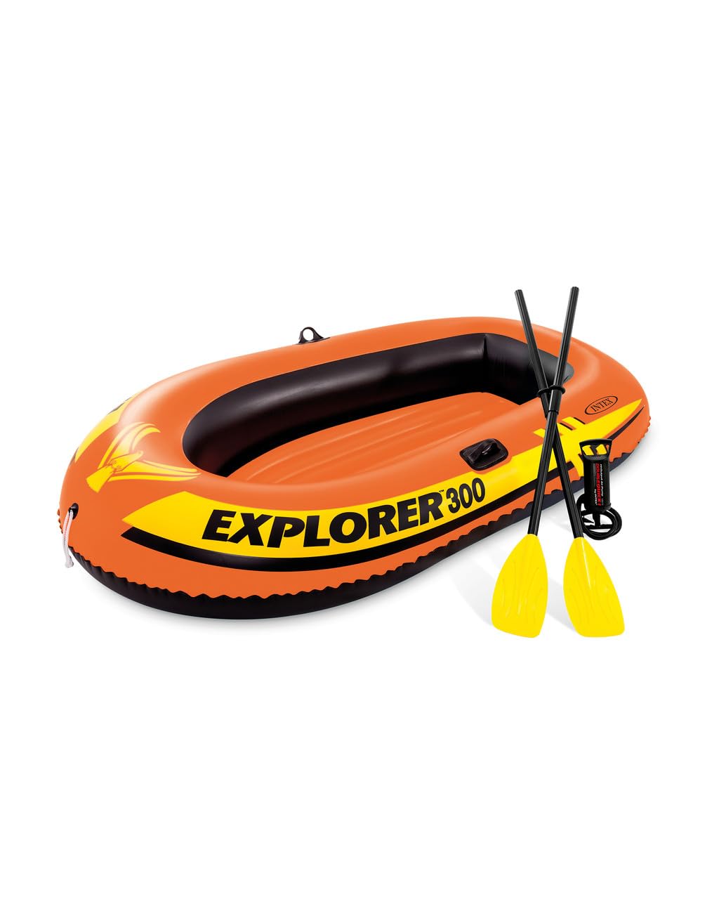 VWretails Explorer 300, 3 Person Inflatable Boat for Flood Rescue, Adventure, Rafting, Fun and Enjoyment of River and Swiming Pools Fishing, with Oars & Air Pump (58332)-image-15