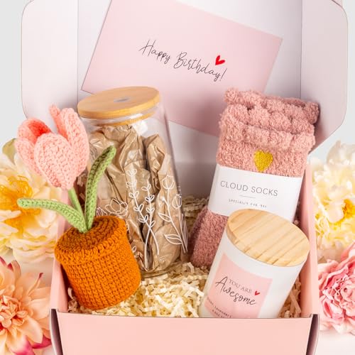 Birthday Gifts for Women, Self Care Gifts Get Well Soon Gifts, Gift Basket for Women, Teen Girls Gifts, Care Package Tulip Basket for Her, Mom, Sister, Best Friend, Wife, Girlfriend, Coworker - Image 3