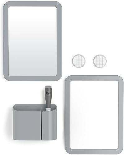 Miniatura 9 de Charmed By Dragons Decoración del organizador del kit de casillero estante de 12 pulgadas de alto, espejo, pizarra blanca, 6 imanes de metal