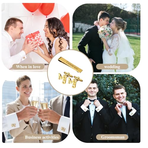 Mancuernillas personalizadas para hombre con diseño de nombre miniatura 7