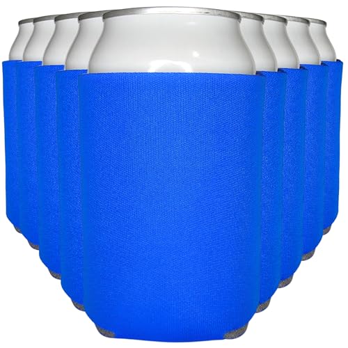 TahoeBay Blank Can Cooler Sleeves in Bulk, 12 oz, 12-Pack, Blue