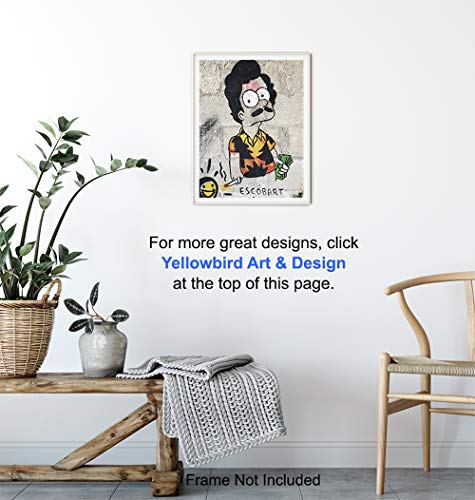 Pablo Escobar Graffiti Poster - 8X10 Wall Art Print - Gangster Poster - Funny Gift Or Home Decor For Men, Boys, Teens Bedroom, Dorm - Unframed Photo Picture #TOP4