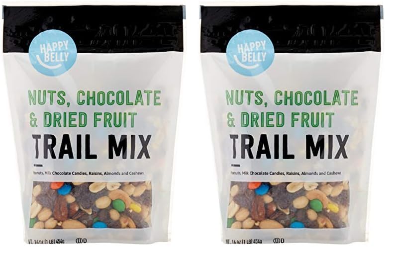 Amazon Brand - Happy Belly Nuts, Chocolate & Dried Fruit, Trail Mix, 16 Ounce (Pack of 2)