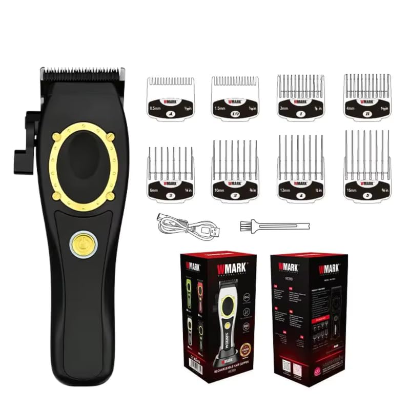 Image of WMARK NG-7030 Salon Series 8000-8500RPM 385 Double Ball Bearing Motor Zero Gapped Hair Clipper High Precision Fade Blade with DLC Process 4500mAh Battery USB Charging & Stand 240-Min Runtime, Model 9