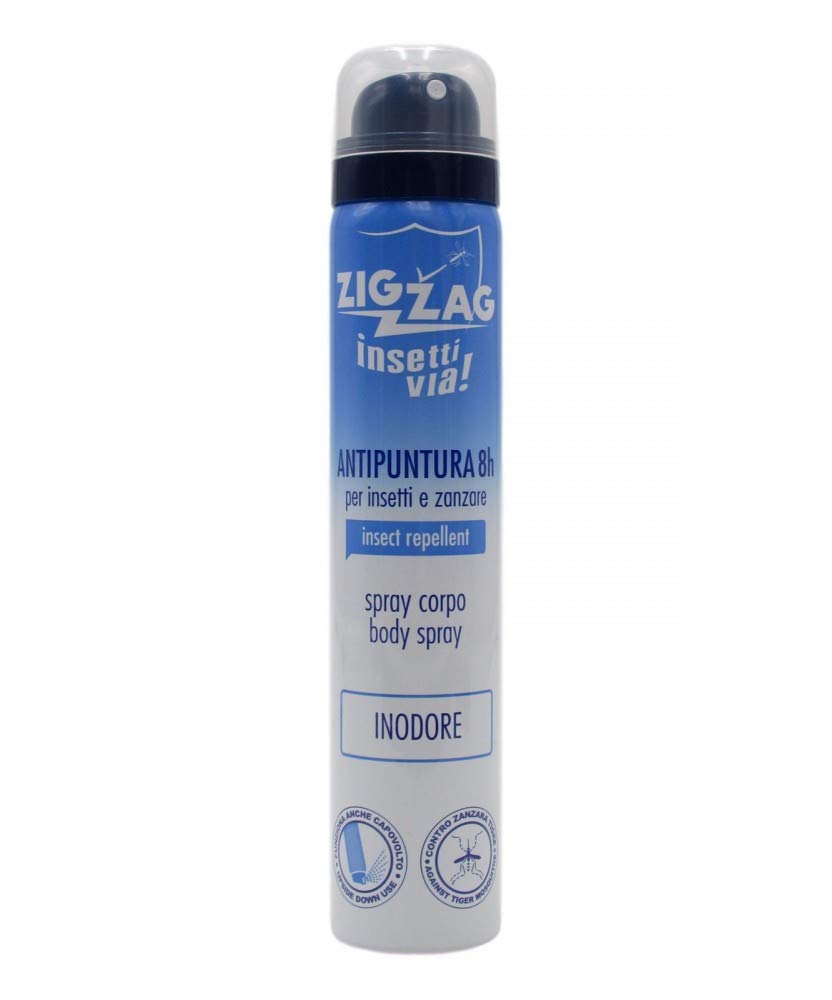 Zig Zag, Repellente, Insetti, Spray Corpo Insettivia Inodore, repellente per zanzare,zanzare tigre,zecche, 100 ml