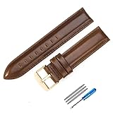 dayeer Cinturino in pelle per orologio DW Strap da donna e da uomo per Daniel Wellington(Coffee-Steel-K4,14mm)