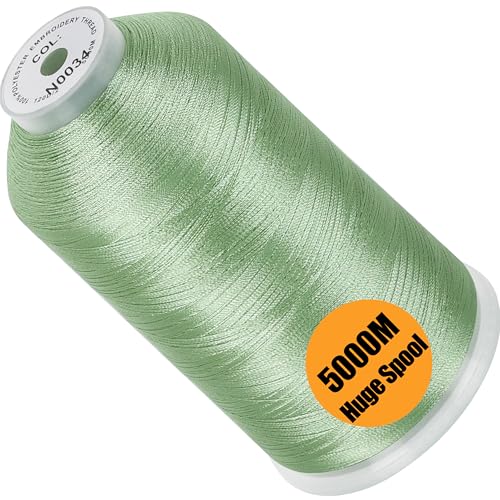 New brothread 5000M Huge Spool Embroidery Machine Thread - Fresh Green