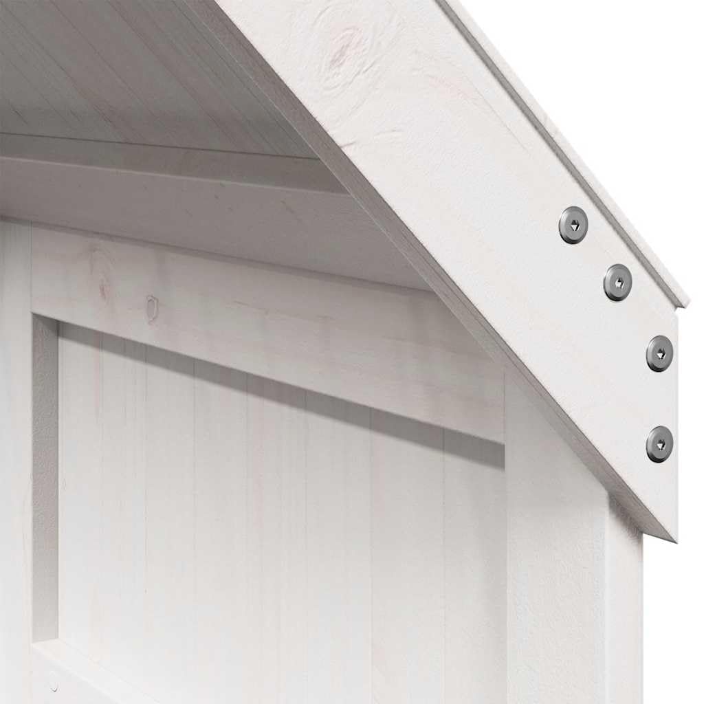 Techo para cama infantil, color blanco, madera maciza de pino, 55 x 84 x 132 cm, con acceso lateral abierto, accesorio de cama estable para habitación infantil, fácil de montar y ahorra