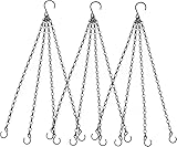 Heybe 16 Inch Hanging Basket Chain, 4 Point Hanging Chains with Hooks for Pot Planters Bird Feeders Lantern Lamp,Extended Hangers for Hanging Badkeys(16inch, 4 Point)