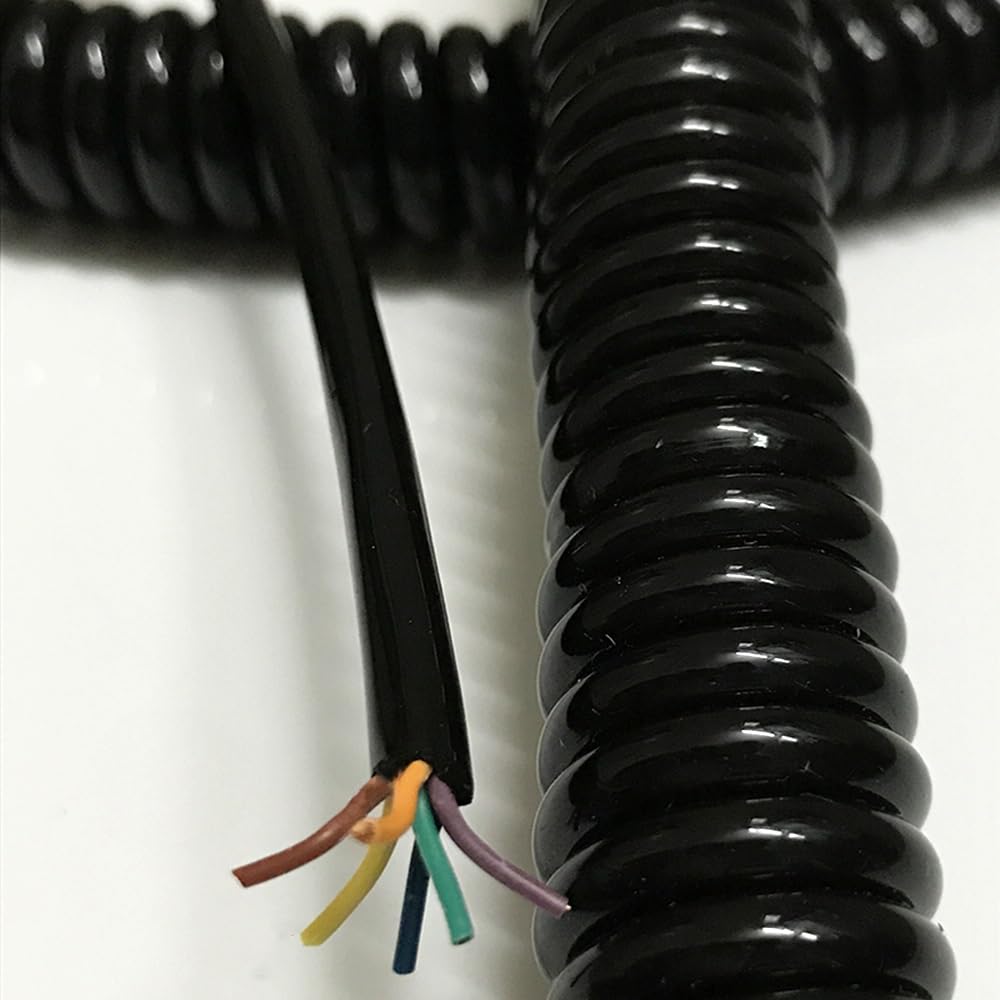 Zwijany przedłużacz, Kabel wielożyłowy, spiralny, 6-żyłowy, przedłużacz sieciowy 0,2 mm2, 1-3 metry(1 Meter)