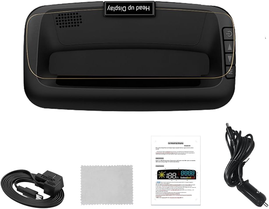 Riloer OBD & GPS Scanner Head-Up Display, Car HUD C5 Vehicle Speed Clear Fault Code Fuel Consumption, Compatible with All Cars