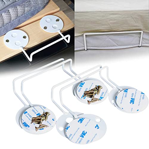 Fvxfdcbb 4 Juntas Antideslizantes colchón, Almohadilla Metal Que Ayuda a Evitar Que el colchón y la Cubierta se deslicen, fácil de Instalar, empuñaduras Deflector Hierro Resistentes y duraderas Cover