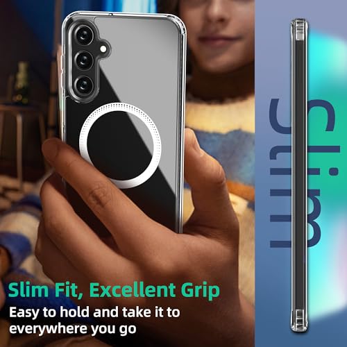 Image of ONES Magnetic for Samsung Galaxy A26 5G Slim Case, Compatible with Magsafe, Military-Grade Drop Guard, Anti-Yellowing, Shockproof Cover for Galaxy A26 5G Scratch-Resistant, Transparent