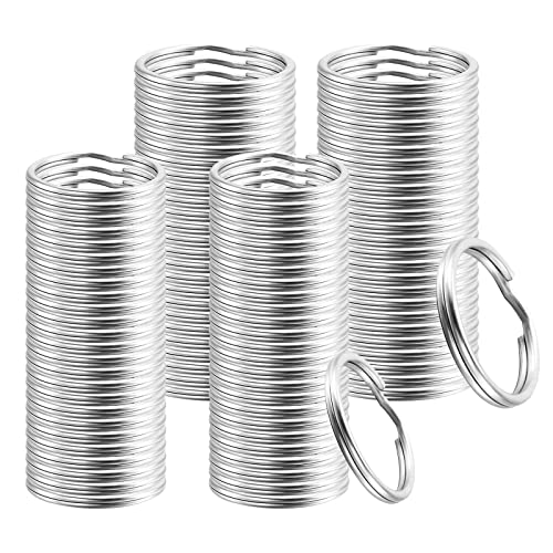 NITAIUN 200 Pièces Porte-Clés, Porte-Clés Nickelé, Appartement Anneaux Porte Clés, 15/20mm, pour Maison, Arts, Artisanat, Lanières Organisation, Clé de Voiture et DIY Artisanat d'art (200 Pièces) Cover