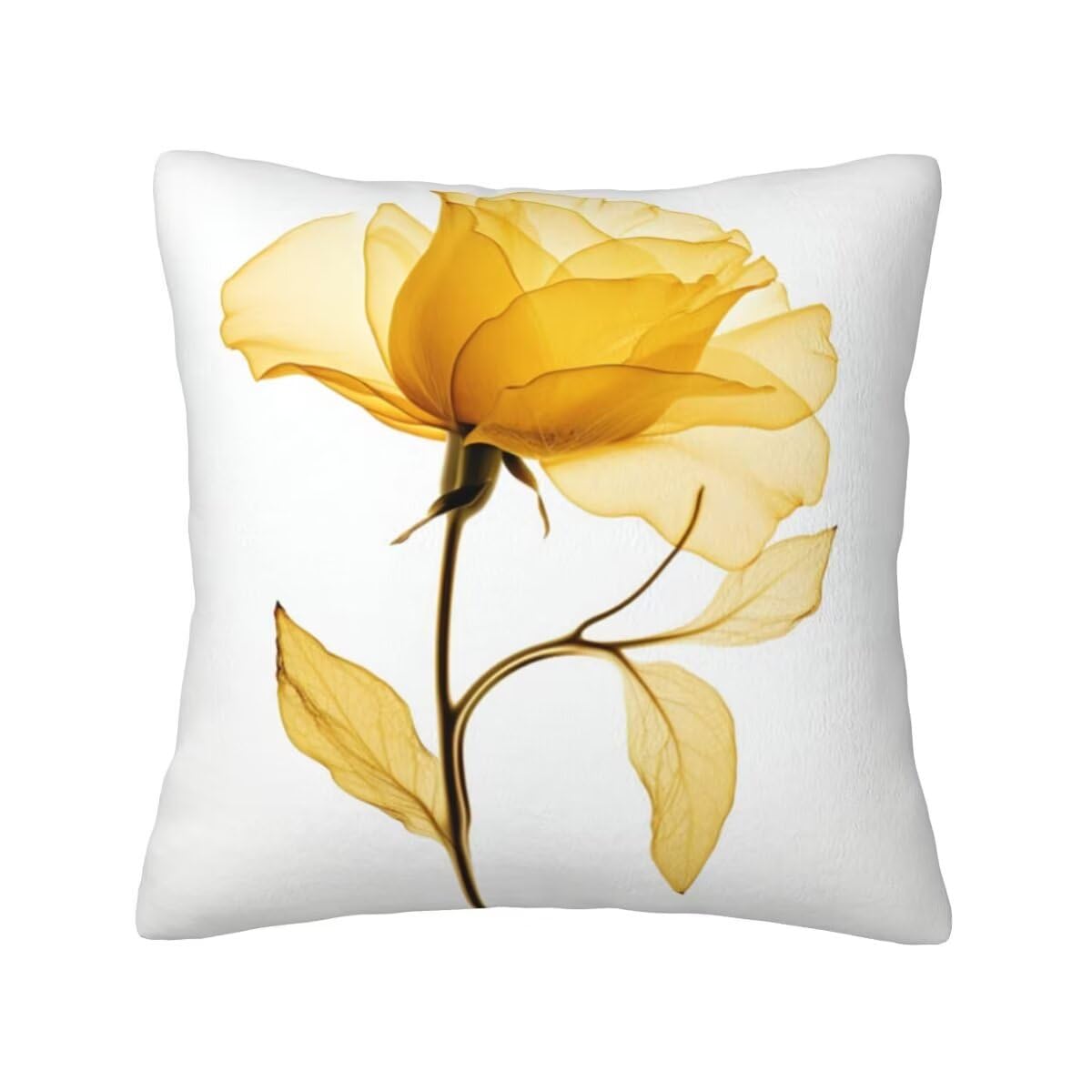 Housse de coussin 45x45 en velours taie d'oreiller rose jaune canape