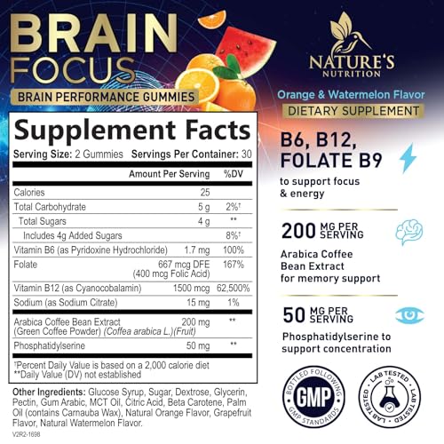 Nature's Nutrition Brain Supplement Gummies
