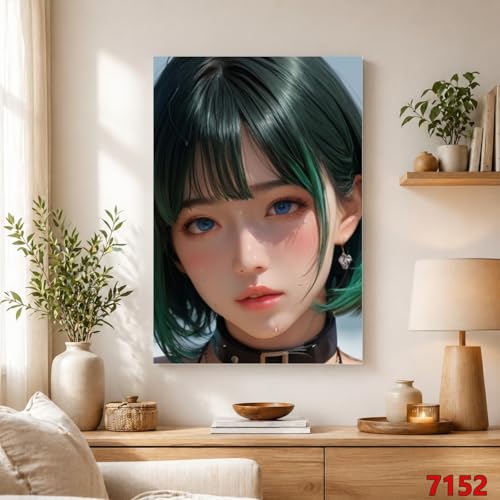 可愛い女の子 ポスター ロリータ風 ガールズアート イラストポスター アートポスター おしゃれ 壁飾り インテリアポスター 部屋飾り リビング 寝室 玄関 廊下 装飾用 プレゼント フレームなし (50×70cm,キャンバス生地) [2]