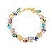 U7 Women Birthstone Crystal Bracelet 18K Gold Plated Round Cut Cubic Zirconia Tennis Bracelet, 7.5 Inches (Mixed Color Stones - 18K Gold Plated Plated)