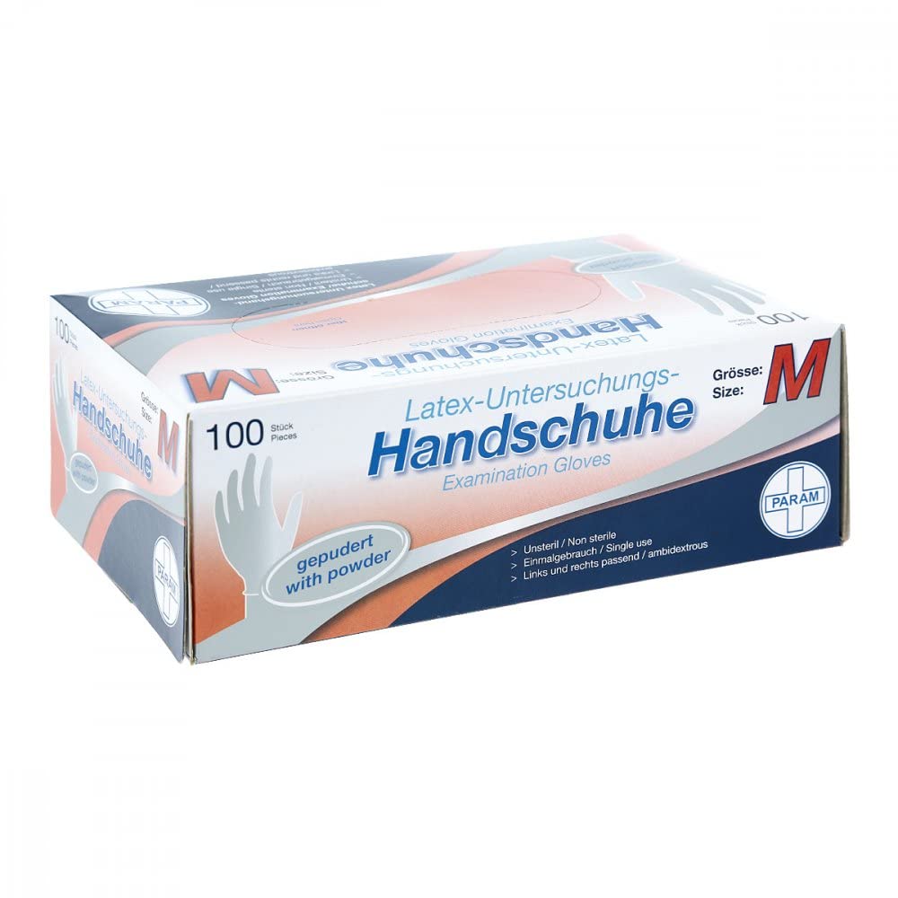 Param HANDSCHUHE Einmal Latex gepudert M 100 St Gewerbe, Industrie & Wissenschaft
