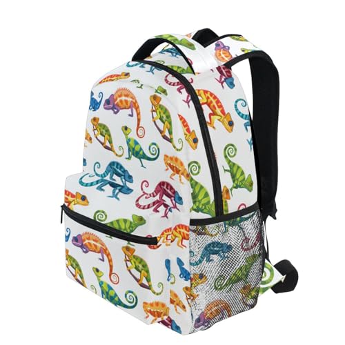 ALAZA Colorful Lizard Seamless Pattern Kids School Backpack for Boys Girls Teens Bookbag Travel Daypack Bag 16 inch2