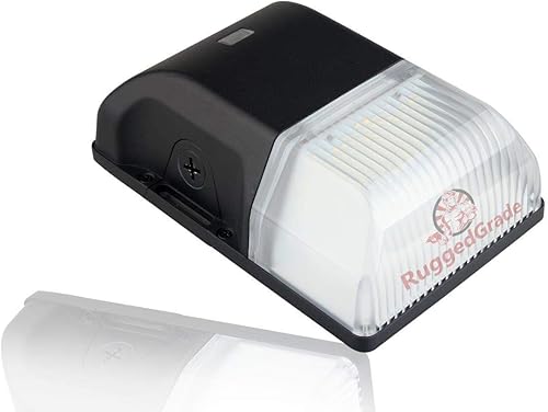 RuggedGrade Pavo III Series - Lámpara de pared LED de 2,400 lúmenes con fotocélula del atardecer al amanecer, solo 20 vatios, blanco brillante de