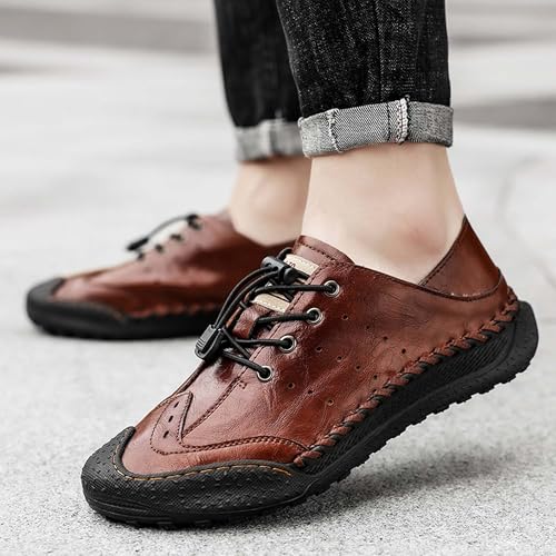 Men's Casual Loafers Fashion Leather Formal Business Office Driving Walking Shoes Breathable Hollowed Out Arch Support Designs3