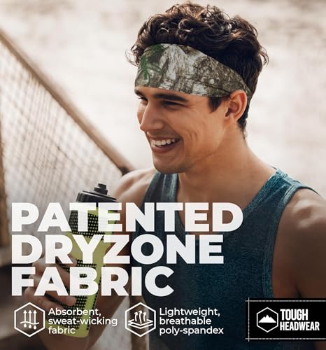 Image of Tough Headwear Tough Outfitters Headband for Men - Mens Headbands - Working Out Sports Performance Head Bands - Athletic Cycling Running Sweat Band, Football Headbands - Sweat Bands Men /Women