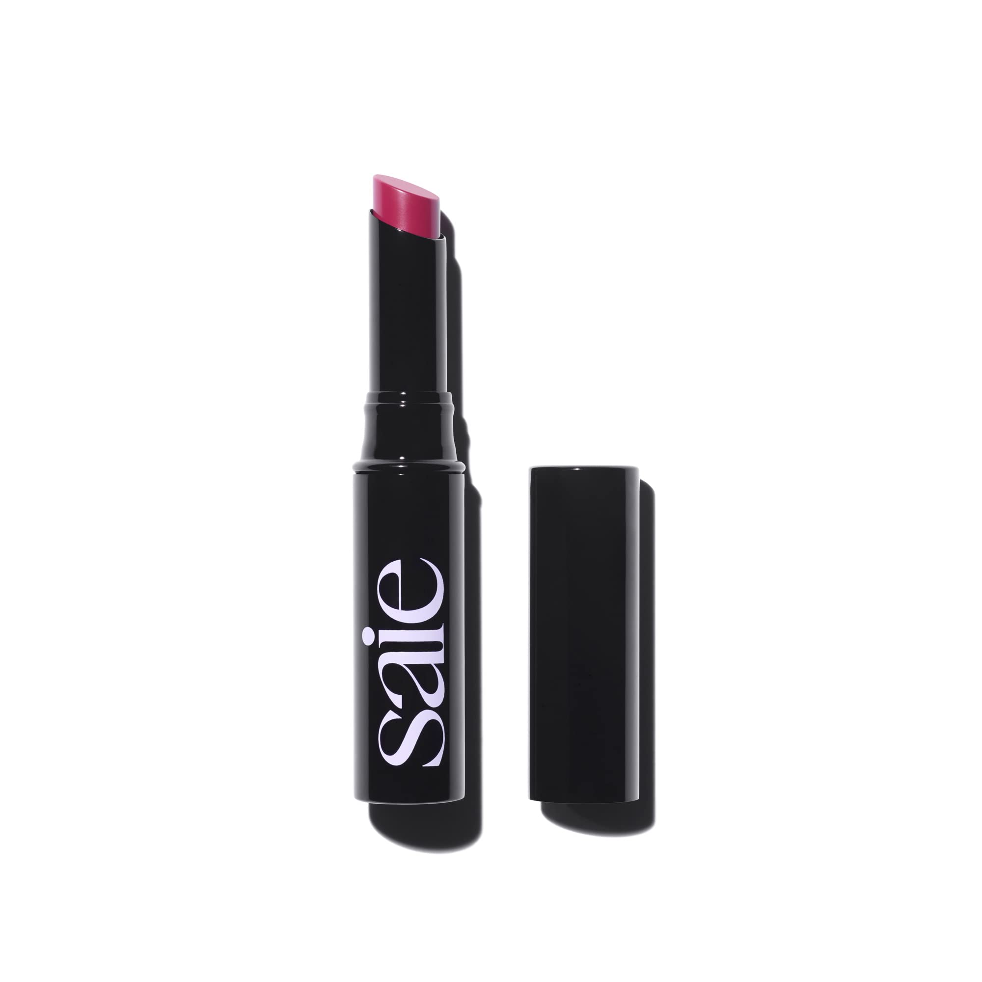 Saie Lip Blur Soft Matte Lipstick - Long Lasting Lipstick with Hydrating, Buildable Coverage - Enriched with Hyaluronic Acid + Softening Jojoba to Nourish Lips - Pop (0.07 oz)