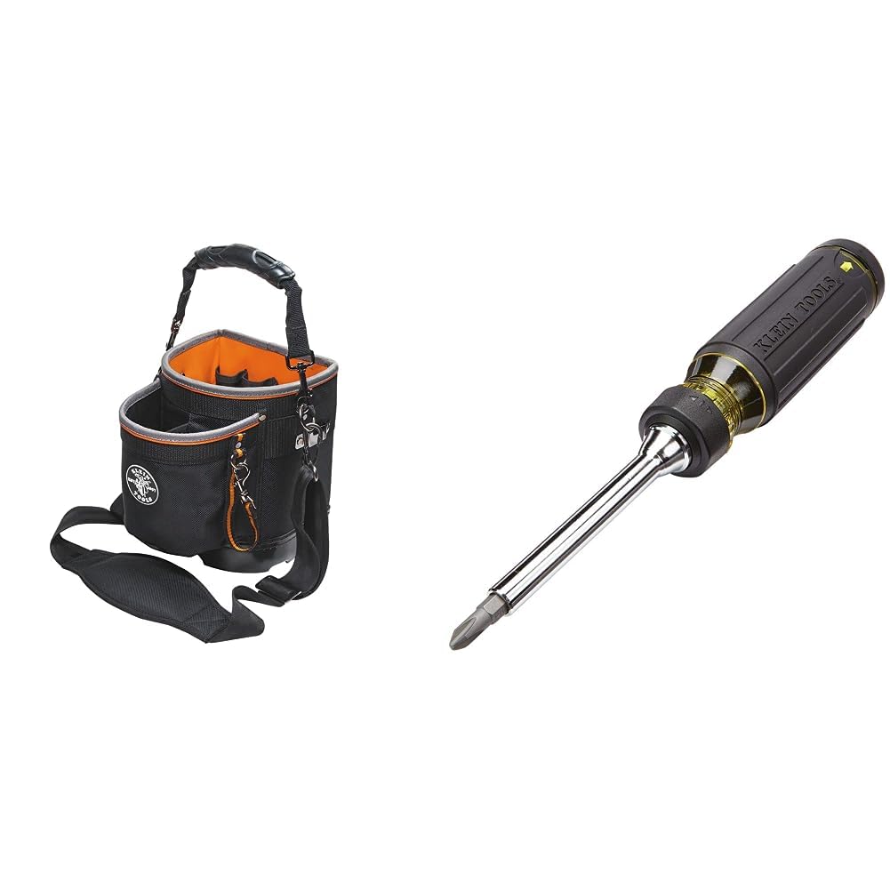 Klein Tools 55419SP-14 Tool Bag with Shoulder Strap Has 14 Pockets for Tool Storage Can Fit Long Screwdrivers